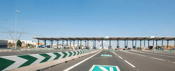 Toll road in Lisbon Portugal highway travel POV from car — Stock Photo, Image
