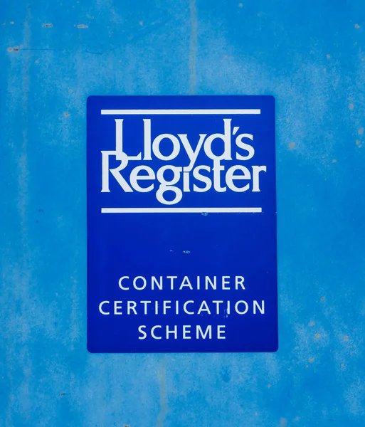 Marque d'homologation Lloyds Register Container Certification Scheme — Photo