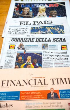 2018 Fifa Dünya Kupası'nın uluslararası gazetesi futbol birincisi