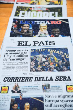 2018 Fifa Dünya Kupası'nın uluslararası gazetesi futbol birincisi