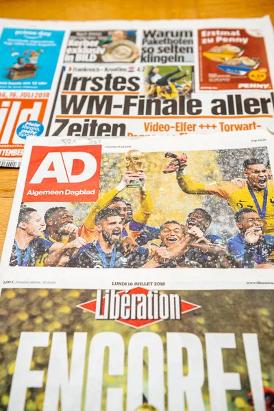 Międzynarodowy zdobywca gazet w piłce nożnej FIFA World Cup 2018 — Zdjęcie stockowe