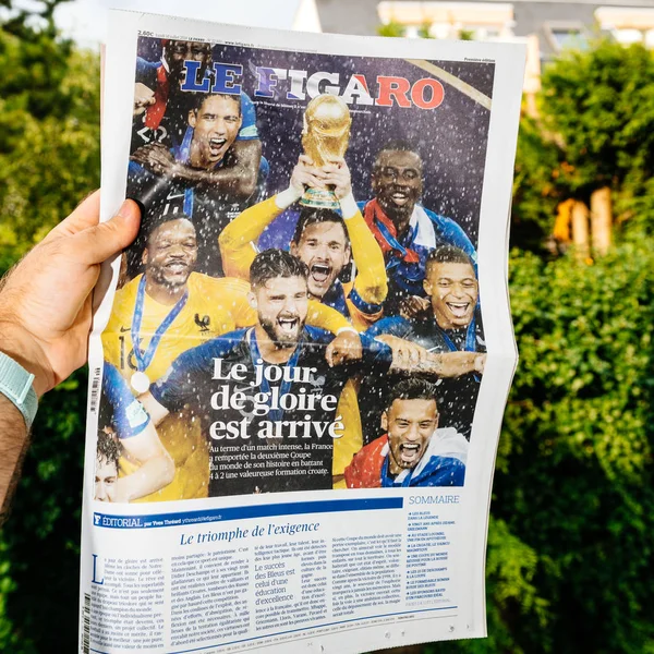 Il giornale Le Figaro annuncia il campione di Francia 2018 — Foto Stock