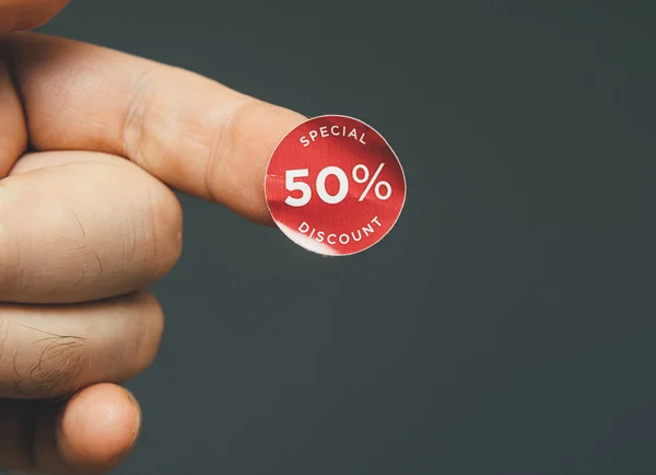 Man hand with glue sticked discount sale special price — Stock Photo, Image