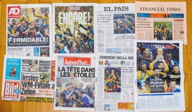 2018 Fifa Dünya Kupası'nın uluslararası gazetesi futbol birincisi