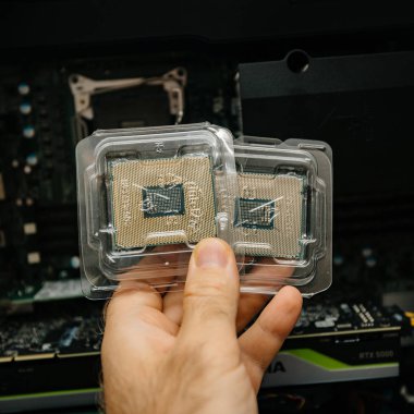 ntel Xeon E5-2687w v4 CPU processor in plastic package clipart