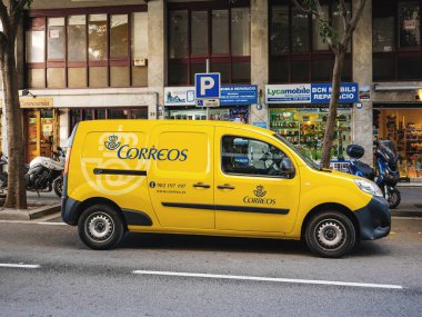 Sarı Correos İspanyol posta van