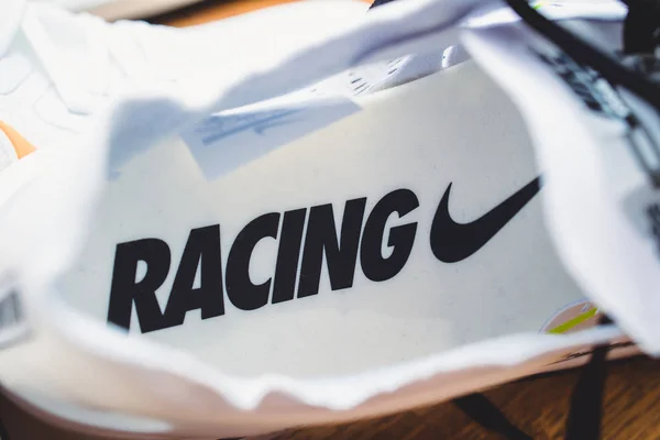 Nike Zoom fly SP snabb racing Inskription — Stockfoto