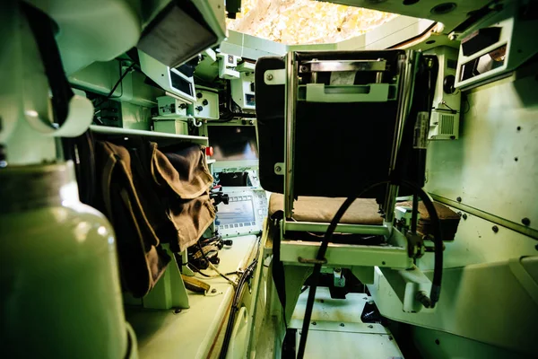 Inside military reconnaissance vehicle — Stock Photo, Image