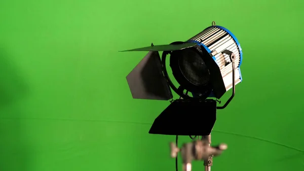 Big Studio Led Spotlight Video Movie Photo Film Production Green — Stock Photo, Image