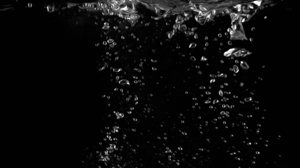 Water Bubbels Drijvend Zwarte Achtergrond Met Olieverf Werking Die Vertegenwoordigen — Stockfoto