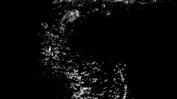 Verschwommene Bilder von Sodablasen, die auf schwarzem Hintergrund platschen — Stockfoto