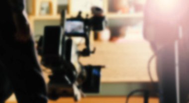 Sahnearkasında stüdyo video çekim bulanık görüntüler