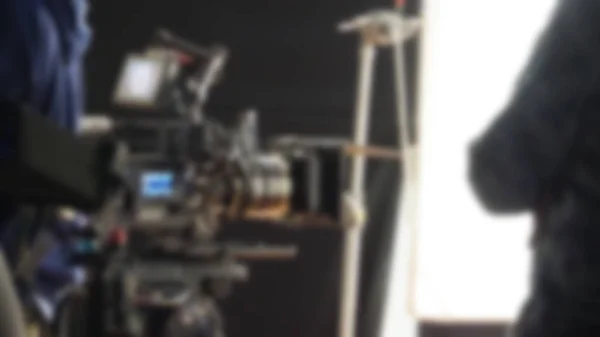 Imagens desfocadas de filmagens em estúdio nos bastidores — Fotografia de Stock