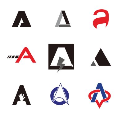 Mektup logo tasarım şablonu öğeleri koleksiyonu bir logo vektör mektubunun ayarla