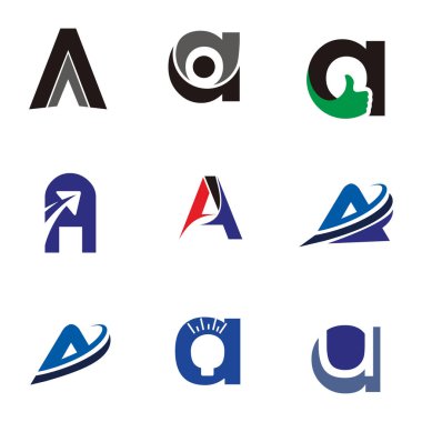 Mektup logo tasarım şablonu öğeleri koleksiyonu bir logo vektör mektubunun ayarla
