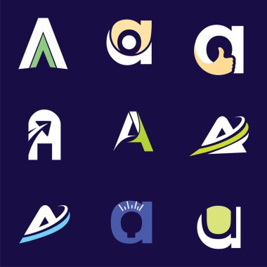 Mektup logo tasarım şablonu öğeleri koleksiyonu bir logo vektör mektubunun ayarla