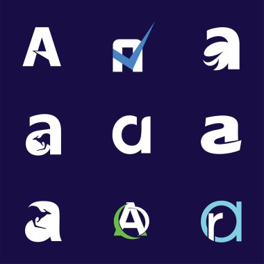 Mektup logo tasarım şablonu öğeleri koleksiyonu bir logo vektör mektubunun ayarla