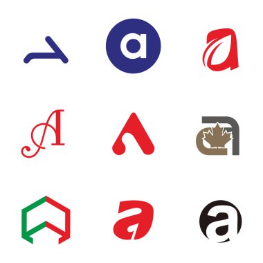 Mektup logo tasarım şablonu öğeleri koleksiyonu bir logo vektör mektubunun ayarla