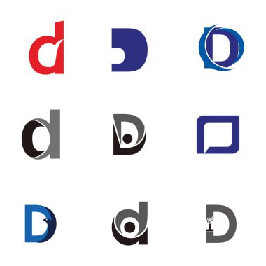 Mektup logo tasarım şablonu öğeleri koleksiyonu vektör mektup D logosunun ayarla