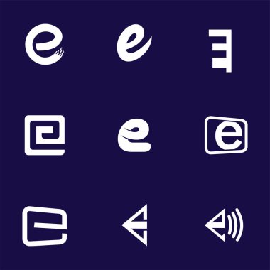 Mektup logo tasarım şablonu öğeleri koleksiyonu vektör mektup E logo ayarla