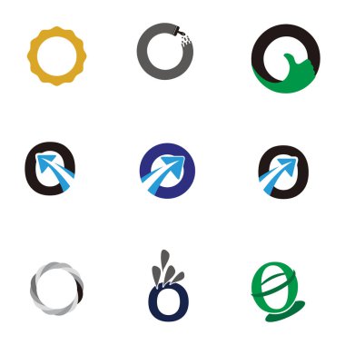 Mektup logo tasarım şablonu öğeleri koleksiyonu vektör mektup O Logo ayarla