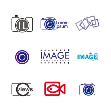Fotoğraf vektör tasarım öğesini ayarlayın. Kurumsal marka kimliğini tasarım şablonu. Fotoğraf tasarım koleksiyonu. Vektör çizim