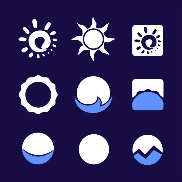 Elemento Abstracto Del Logotipo Puesta Del Sol Plantilla Diseño Identidad — Vector de stock