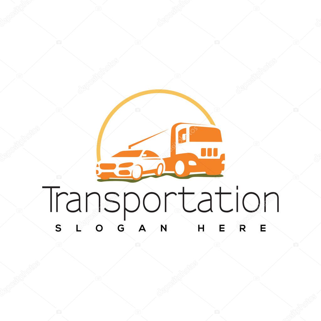 Transportation Car and Truck logo vector. Transportation logo template
