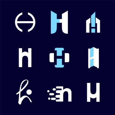 Alfabe harf R Logo öğe ayarlayın. R harfi koleksiyonu vektör şablonu