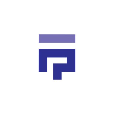 F P harfi kare soyut logosu