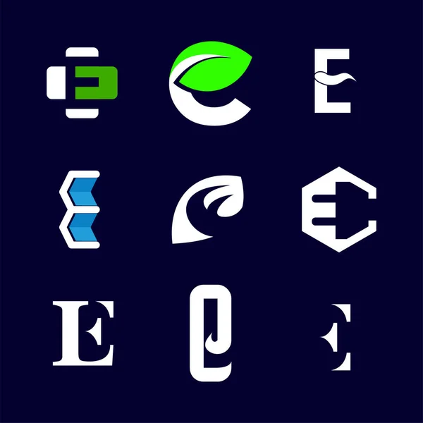 Letras Alfabeto Conjunto Elemento Logo Coleção Letras — Vetor de Stock