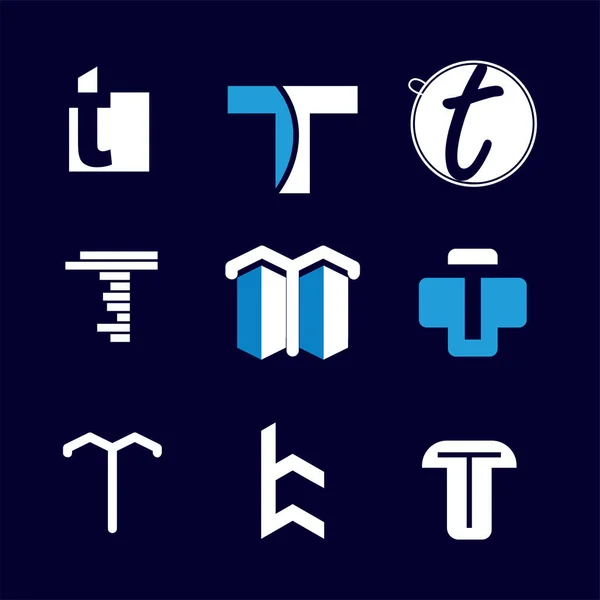Letras Alfabeto Definido Elemento Logo Recolha Cartas — Vetor de Stock