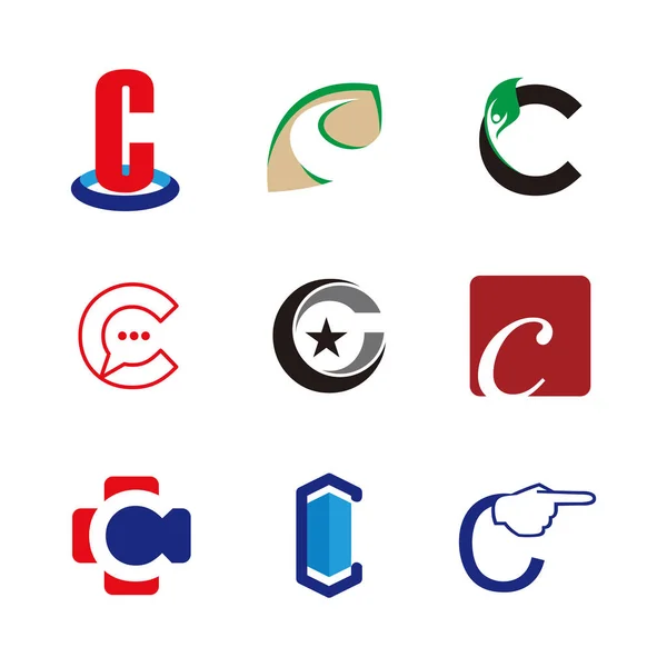 Alfabeto Letras Conjunto Elemento Logotipo Carta Colección Vector Plantilla — Vector de stock