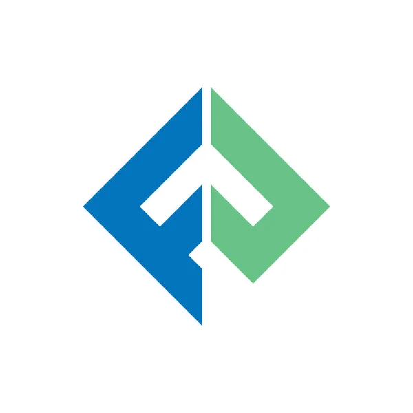 Brief Vierkant Abstracte Logo — Stockvector