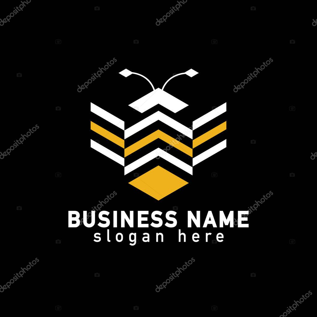 Square bee abstract logo vector