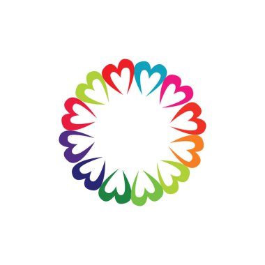 Aşk soyut dairesel logo şablonu