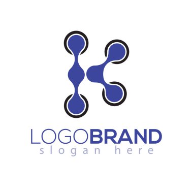 K harfi teknoloji ağ kutsal kişilerin resmi Logo tasarım öğesi