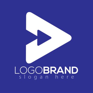 Ok oyun soyut Logo vektör öğesi. Müzik Logo şablonu