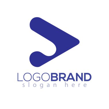 Soyut Logo vektör öğesi oynamak. Müzik Logo şablonu