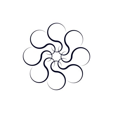 Soyut S harfi çiçek Logo vektör öğesi. Soyut çiçek şablon