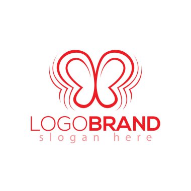 Kelebek etkisi Logo vektör öğesi. Kelebek logo şablonu