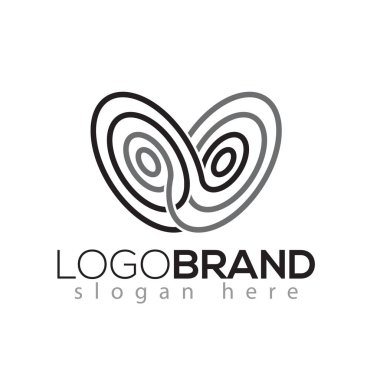 Soyut kelebek etkisi Logo simge vektör öğesi. Kelebek logo şablonu