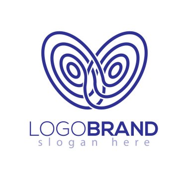 Soyut kelebek etkisi Logo simge vektör öğesi. Kelebek logo şablonu