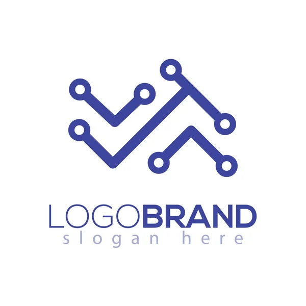 Abstrakte Linie Technologie Logo Element Technologie Logo Vorlage — Stockvektor