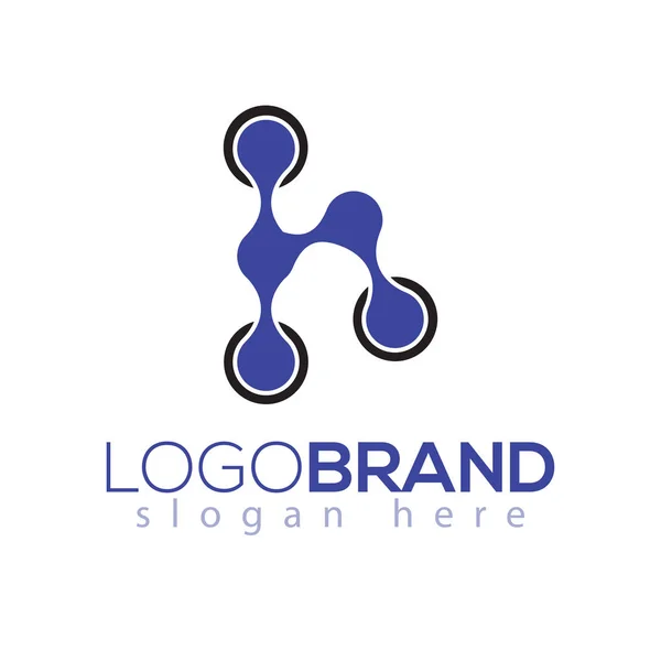 Písmeno Technologie Sítě Ikonu Logo Design Element — Stockový vektor
