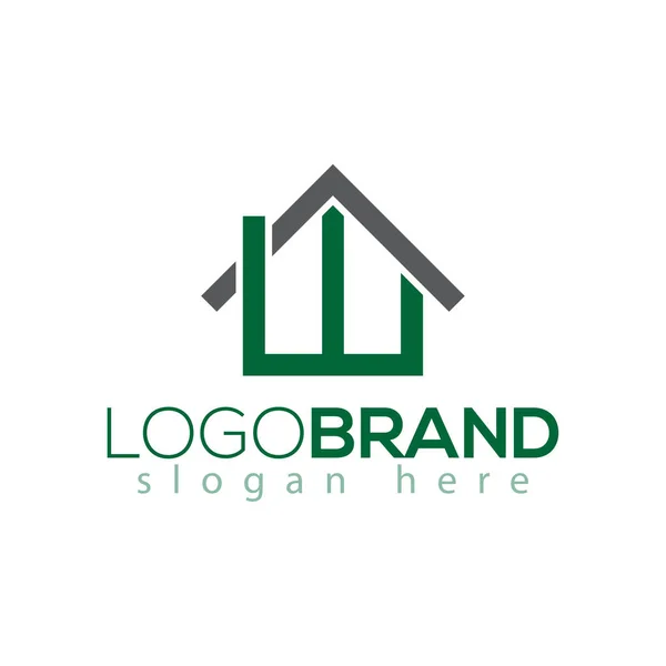 Letra Home Elemento Logotipo Inicio Plantilla Logo — Vector de stock