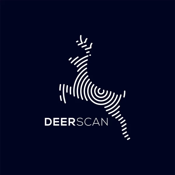 Deer Scan Technology Logo Vector Element Animal Technology Logo Template — Stock Vector