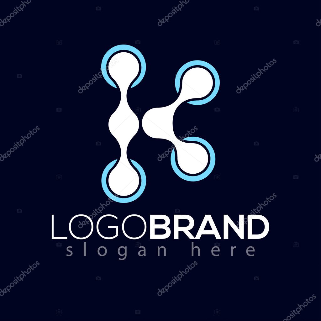K Letter Technology Network Icon Logo Design Element
