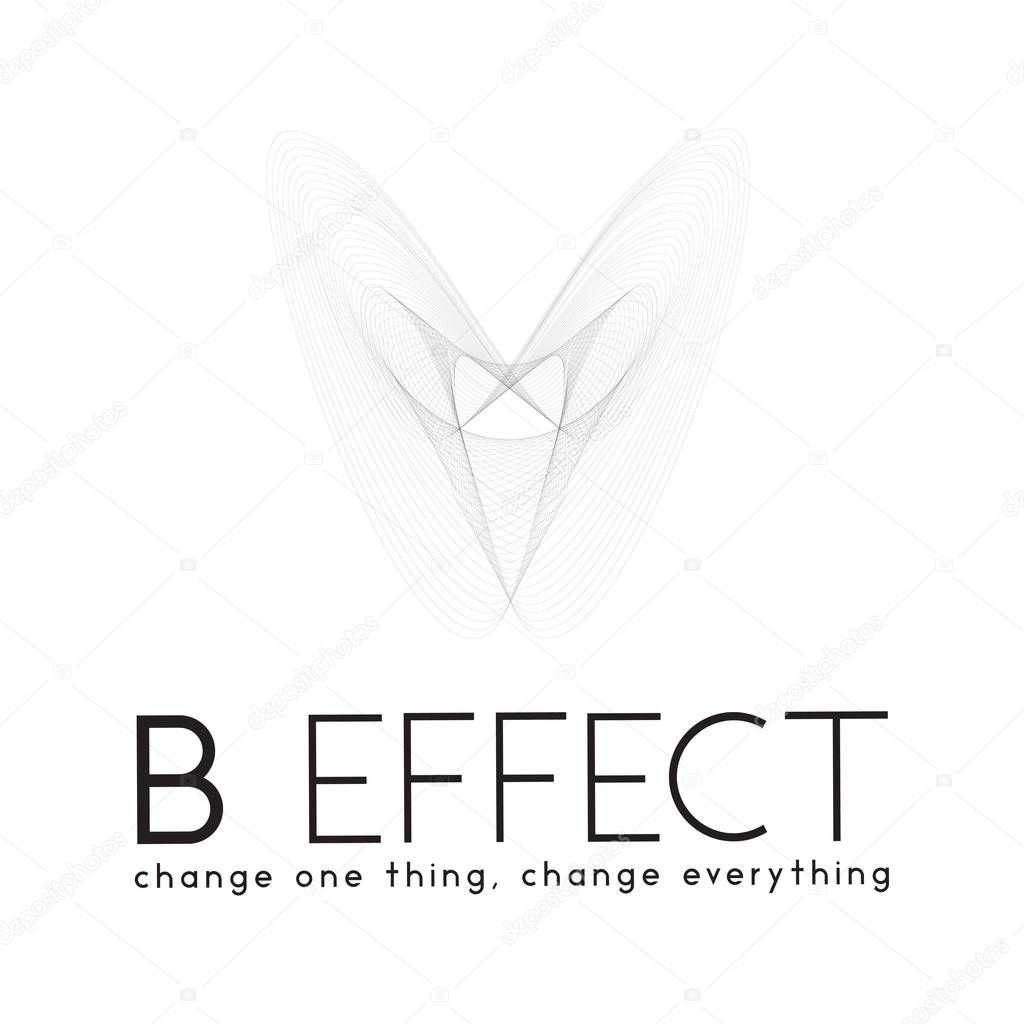 Abstract Line Butterfly Effect Logo Icon Vector Element. Butterfly logo template