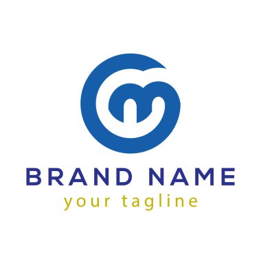 Om ilk harf Logo vektör öğesi. Om başlangıç şablonu